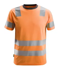 Snickers 2530 High-Vis Class 2 T-Shirt in High Visibility Orange