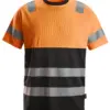 Snickers 2535 High-Vis Class 1 T-Shirt in Black/High Visibility Orange