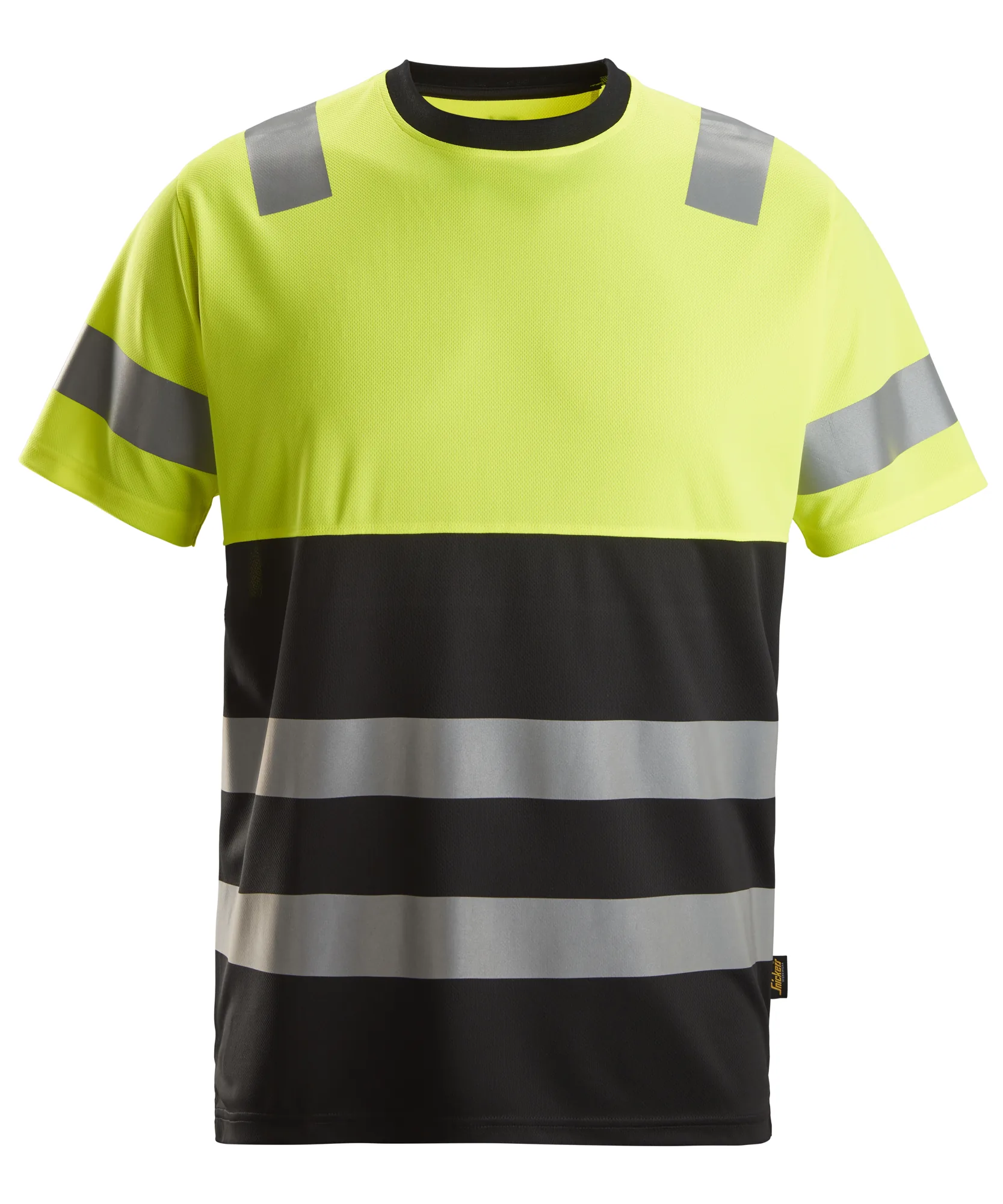Snickers 2535 High-Vis Class 1 T-Shirt in Black/High Visibility Yellow