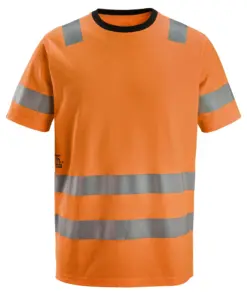 Snickers 2536 High-Vis Class 2 T-Shirt in High Visibility Orange