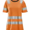 Snickers 2537 High-Vis Class 2 Women's T-Shirt in High Visibility Orange