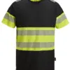 Snickers 2538 High-Vis Class 1 T-Shirt in Black/High Visibility Yellow