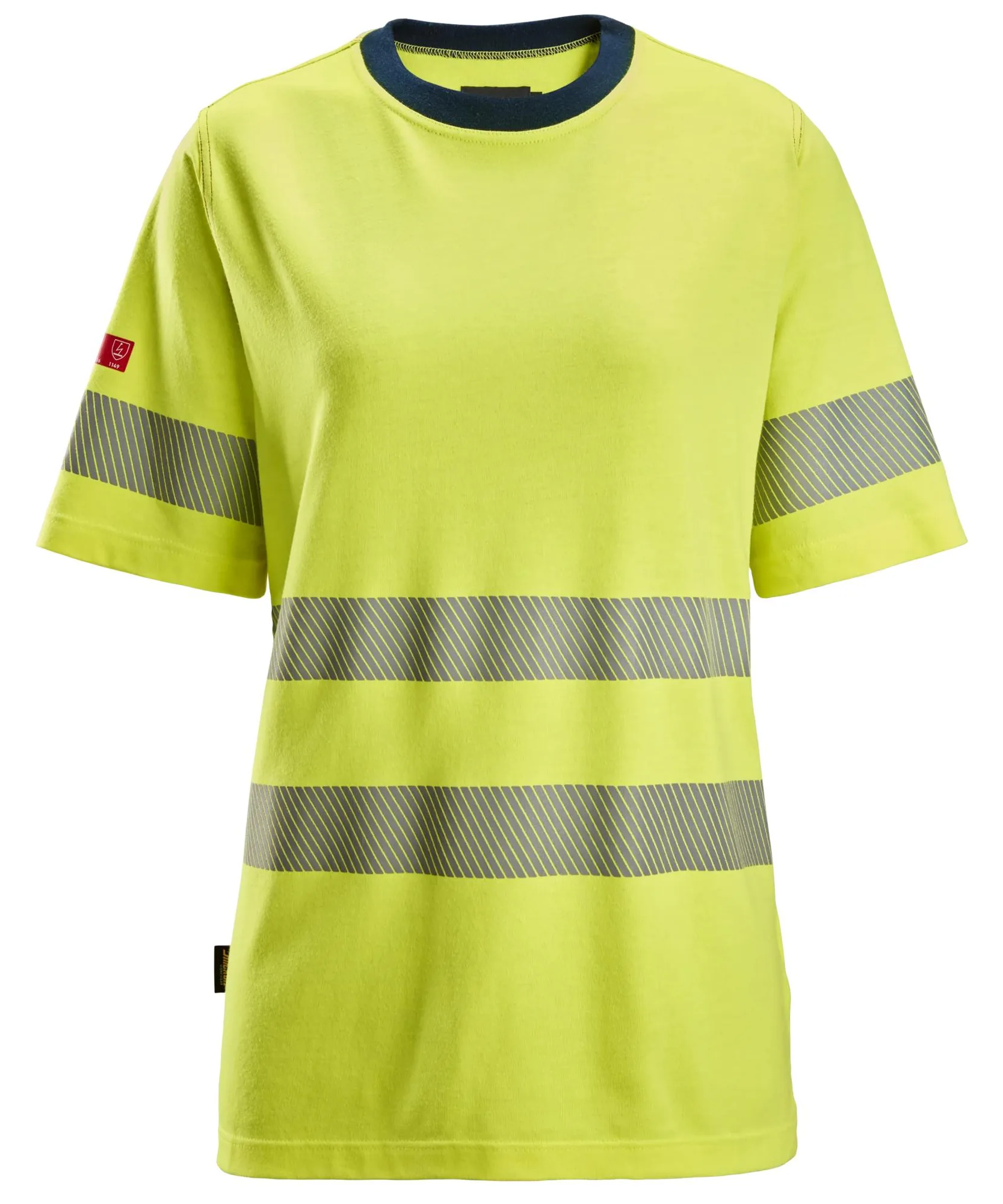 Snickers 2567 ProtecWork Women's Short Sleeve T-Shirt High-Vis Class 2 in High Visibility Yellow/Navy