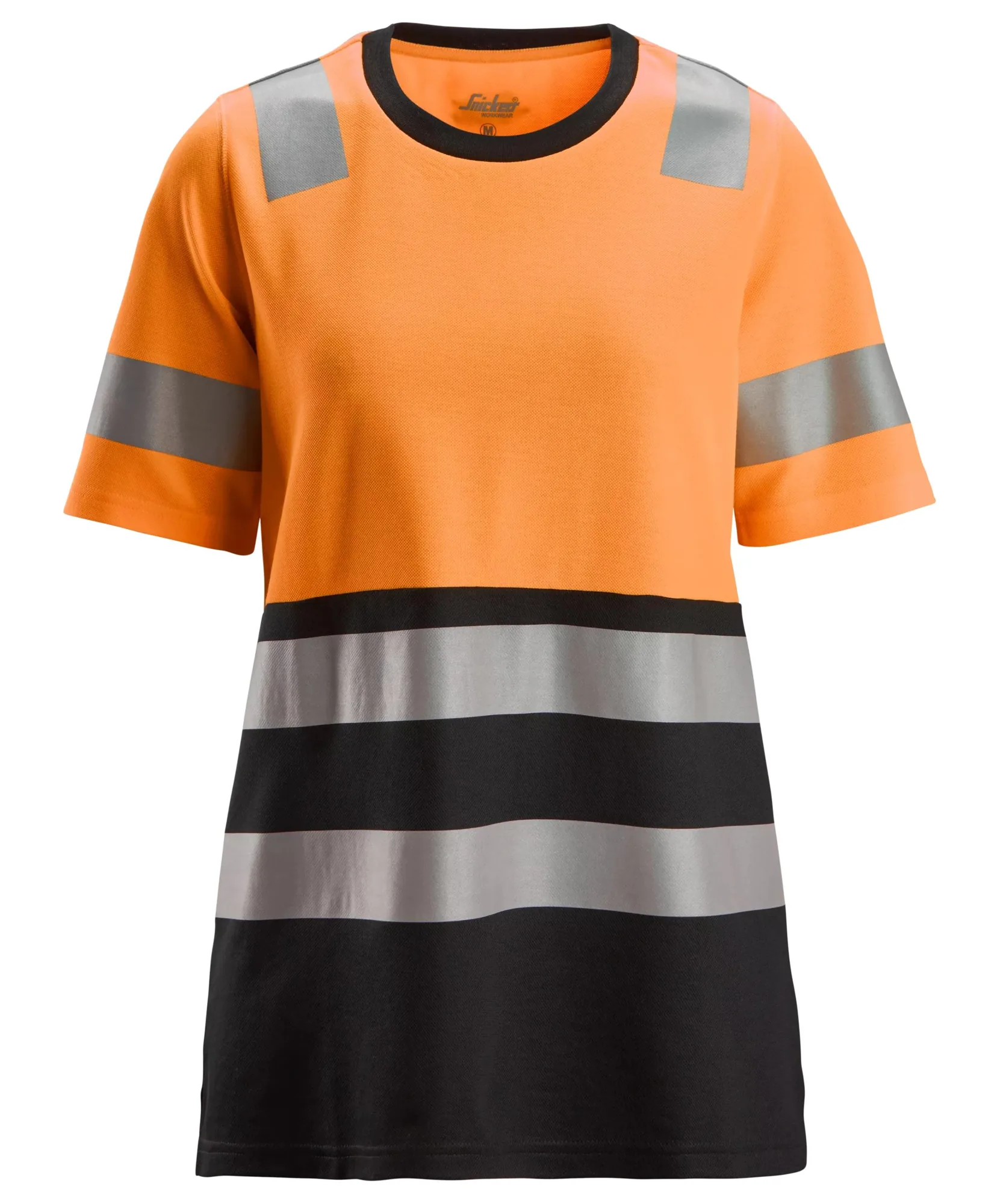 Snickers 2573 High-Vis Class 1 Women's T-Shirt in High Visibility Orange/Black