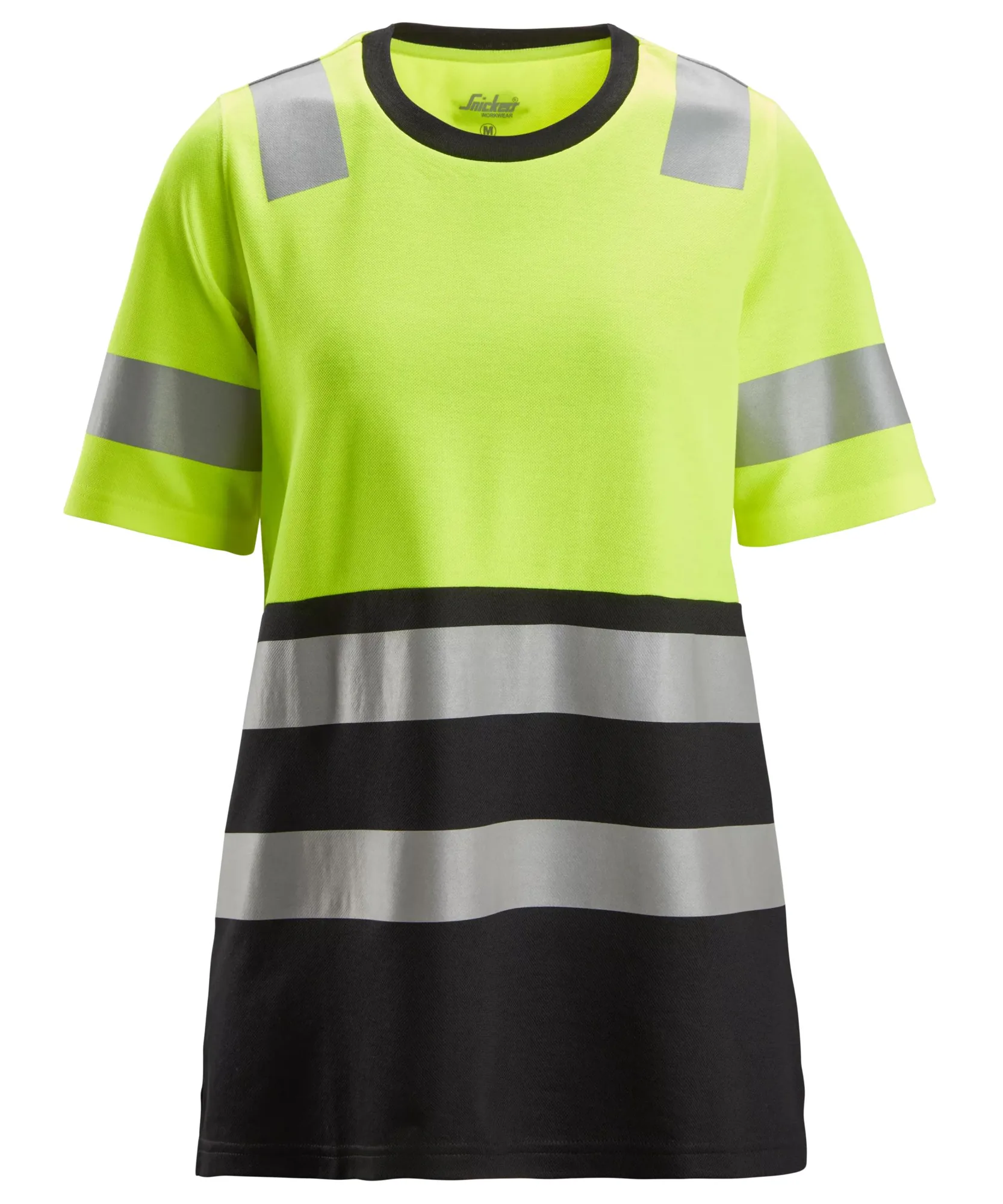 Snickers 2573 High-Vis Class 1 Women's T-Shirt in High Visibility Yellow/Black