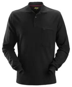 Snickers 2660 ProtecWork Long Sleeve Polo Shirt in Black