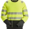 Snickers 2831 High-Vis Class 2 Sweatshirt in High Visibility Yellow/Black