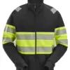 Snickers 2834 High-Vis Class 1 Full Zip Jacket in Black/High Visibility Yellow