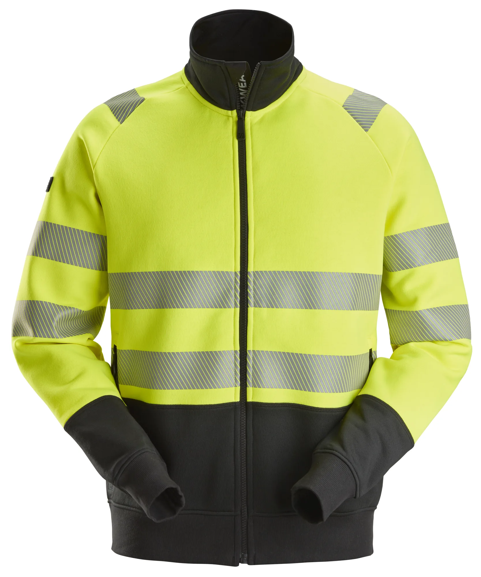 Snickers 2835 High-Vis Class 2 Full Zip Jacket in High Visibility Yellow/Black