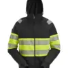 Snickers 2838 High-Vis Class 1 Full Zip Hoodie in Black/High Visibility Yellow