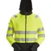 Snickers 2839 High-Vis Class 2 Full Zip Hoodie in High Visibility Yellow/Black