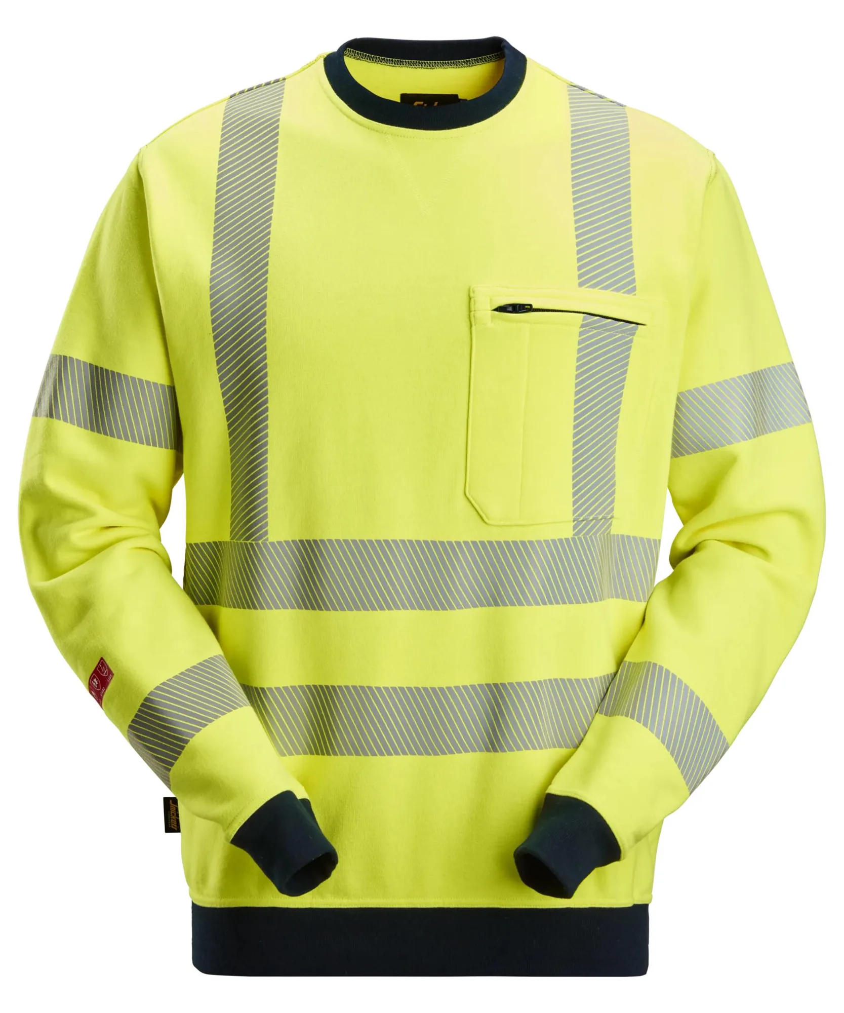Snickers 2863 ProtecWork Sweatshirt High-Vis Class 3 in High Visibility Yellow/Navy