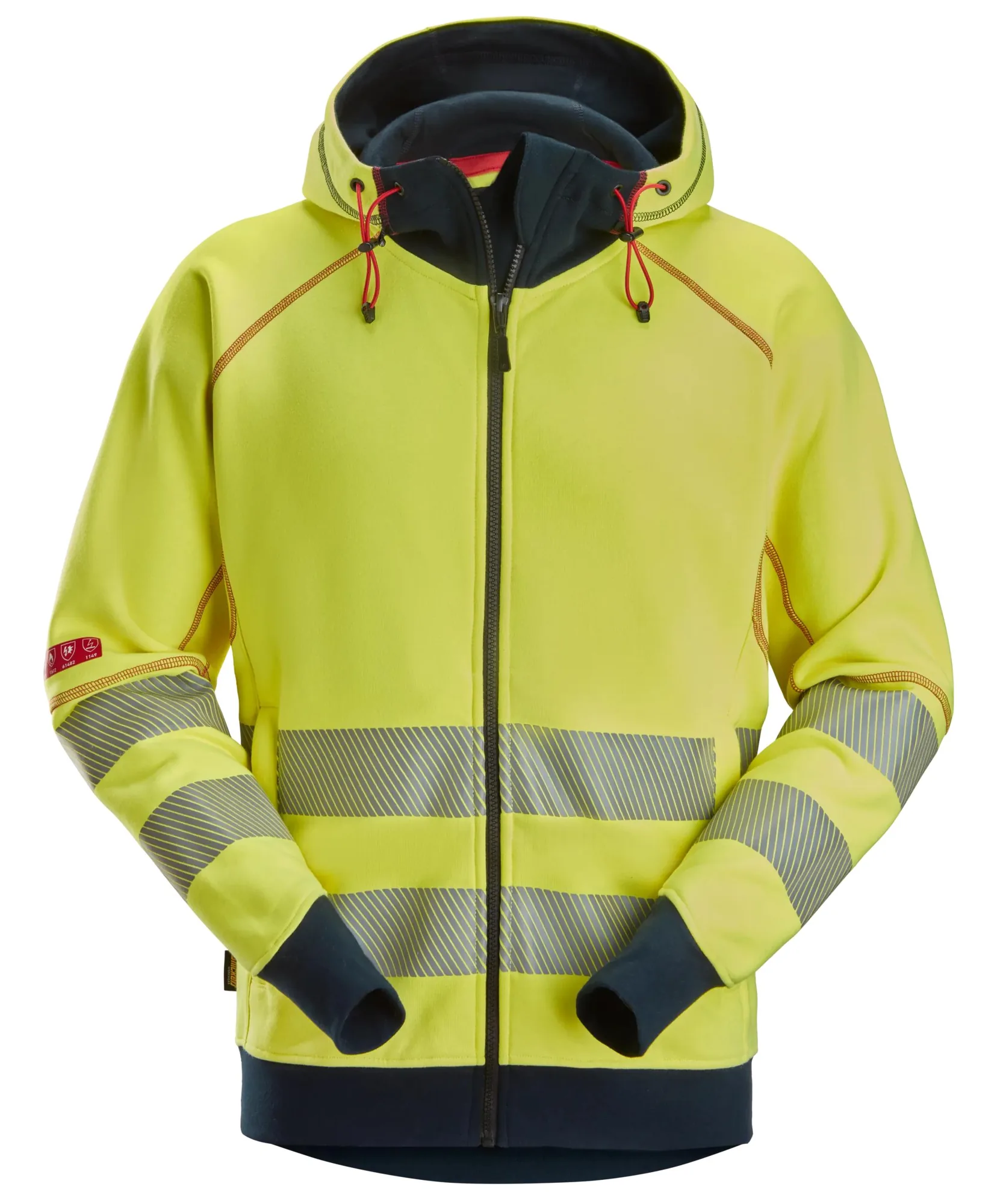 Snickers 2866 ProtecWork Arc Full Zip Hoodie High-Vis Class 3/2 in High Visibility Yellow/Navy