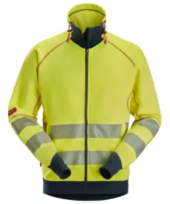 Snickers 2868 ProtecWork Arc Full Zip Sweater High-Vis Class 3/2 in High Visibility Yellow/Navy
