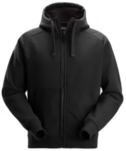 Snickers 2875 Cordura® Tech Sweatshirt Full Zip Hoodie in Black/Black