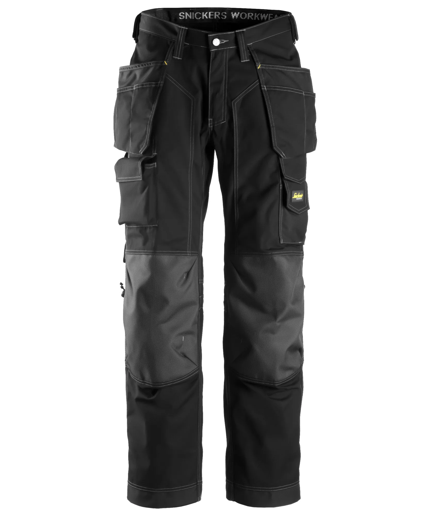 Snickers 3223 Floorlayer Holster Pockets Trousers Rip-Stop in Black/Black