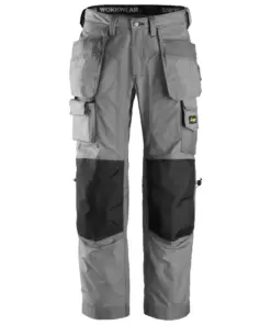 Snickers 3223 Floorlayer Holster Pockets Trousers Rip-Stop in Grey/Black
