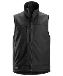 Snickers 4506 AllroundWork Softshell Stretch Vest in Black/Black