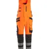 Snickers 6013 High-Vis Class 2 One-piece Trousers Holster Pockets in High Visibility Orange/Black