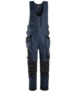 Snickers 6014 AllroundWork Canvas Stretch One-piece Trousers Holster Pockets in Navy/Black
