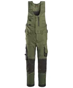 Snickers 6023 AllroundWork Stretch One-piece Trousers in Khaki Green/Black