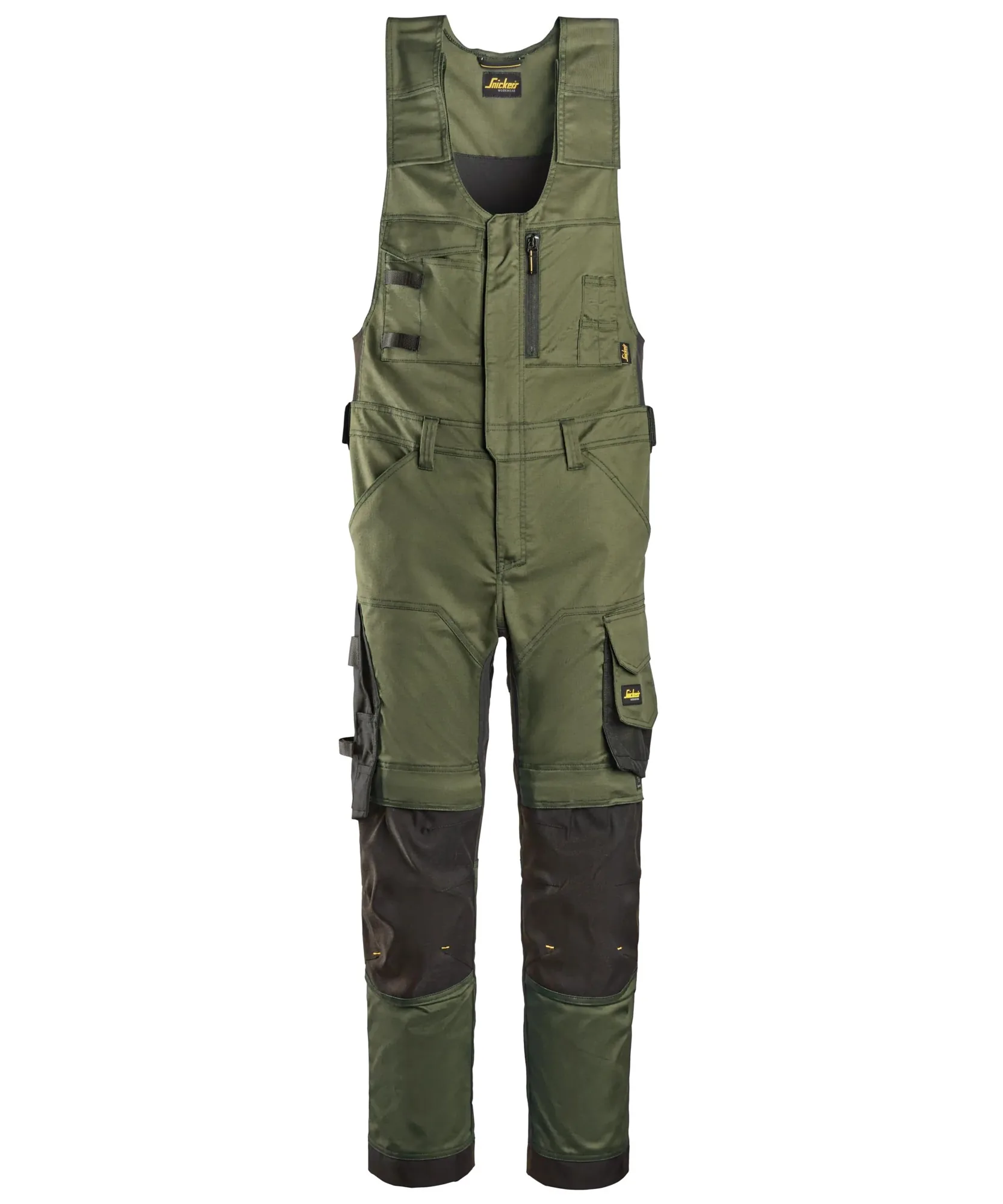 Snickers 6023 AllroundWork Stretch One-piece Trousers in Khaki Green/Black