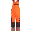 Snickers 6043 High-Vis Class 2 Bib & Brace Trousers in High Visibility Orange/Black