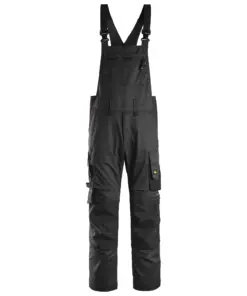 Snickers 6051 AllroundWork Stretch Bib & Brace Trousers in Black/Black