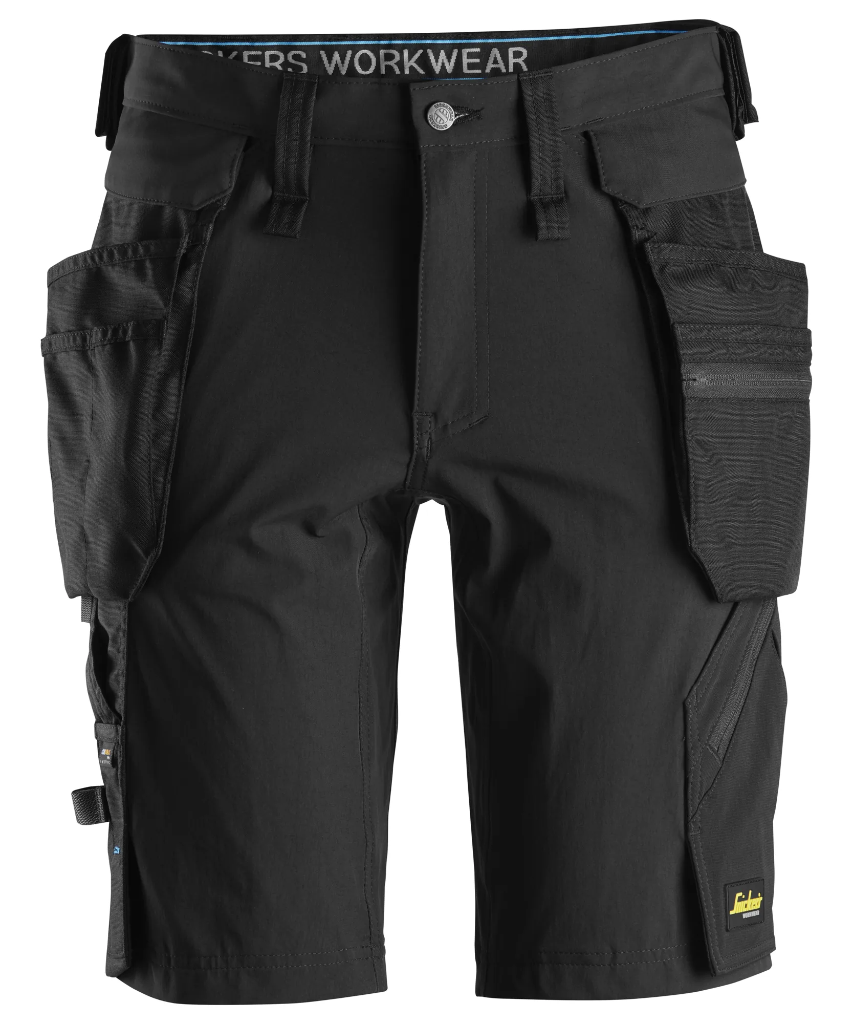 Snickers 6108 LiteWork Shorts+ Detachable Holster Pockets in Black/Black