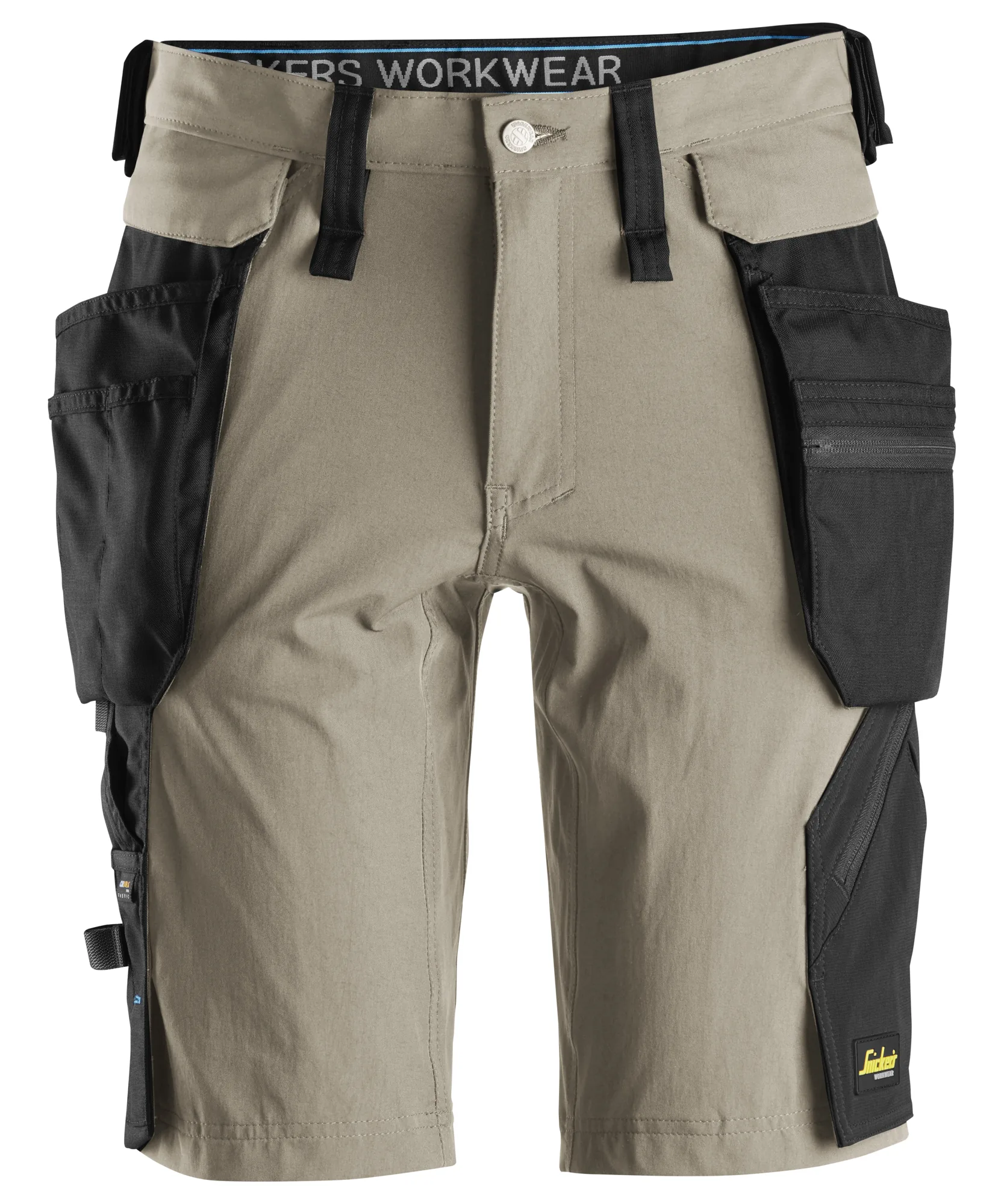 Snickers 6108 LiteWork Shorts+ Detachable Holster Pockets in Khaki/Black