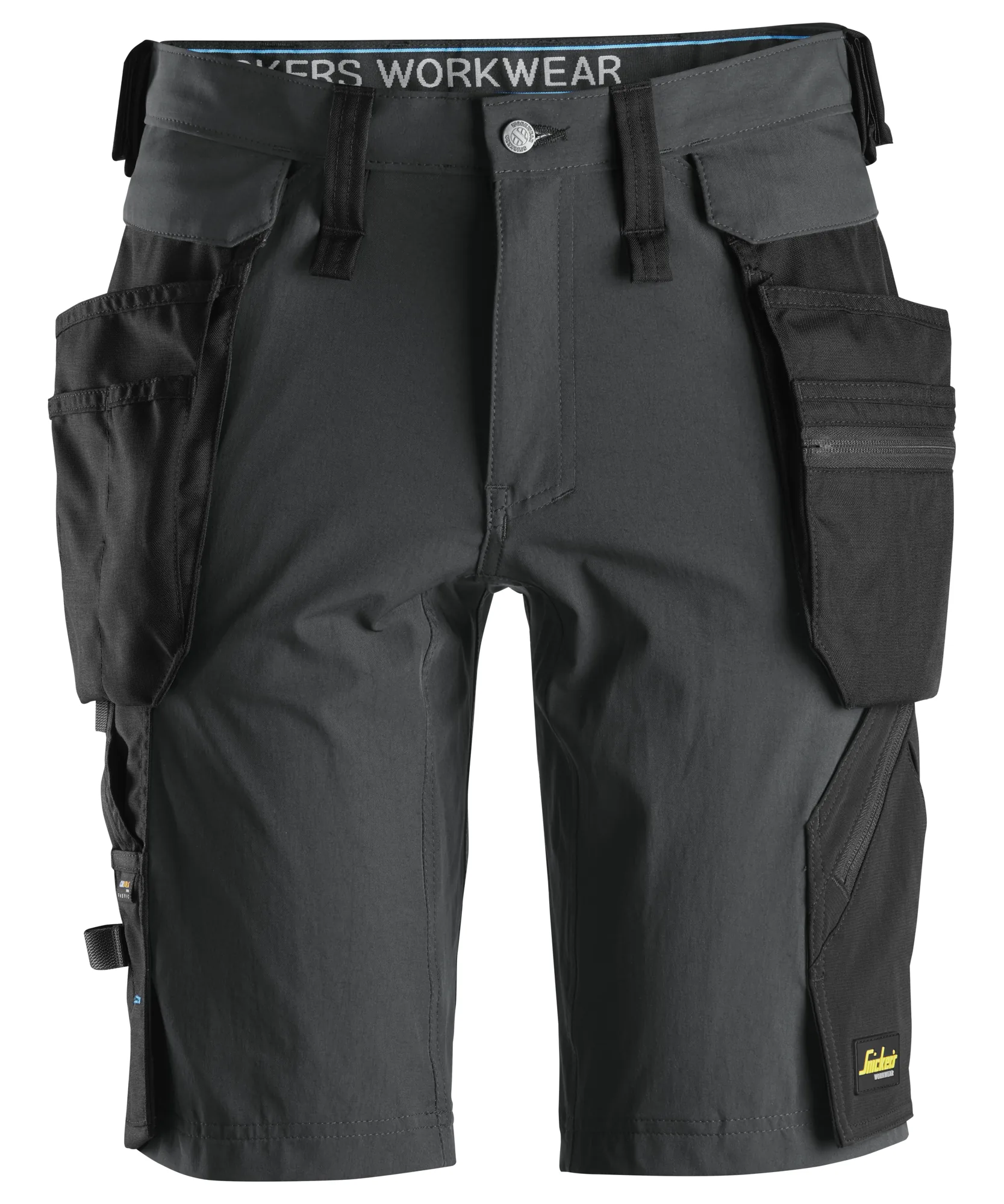 Snickers 6108 LiteWork Shorts+ Detachable Holster Pockets in Steel Grey/Black