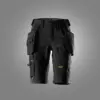 Snickers 6117 AllroundWork Women's Stretch Shorts Holster Pockets in Black/Black