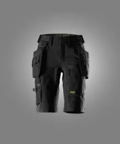 Snickers 6117 AllroundWork Women's Stretch Shorts Holster Pockets in Black/Black