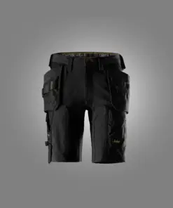 Snickers 6118 AllroundWork Stretch Shorts Holster Pockets in Black/Black