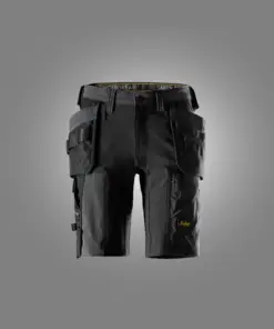 Snickers 6118 AllroundWork Stretch Shorts Holster Pockets in Steel Grey/Black