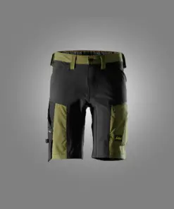 Snickers 6119 AllroundWork Stretch Shorts in Khaki Green/Black