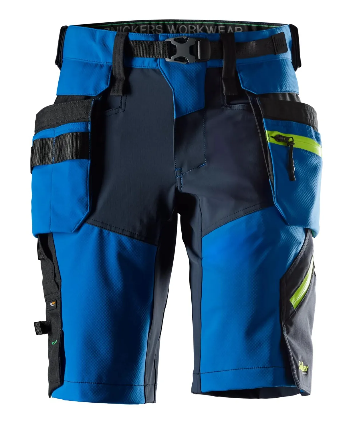 Snickers 6140 FlexiWork SoftShell Short Detachacble Holster Pockets in True Blue/Navy