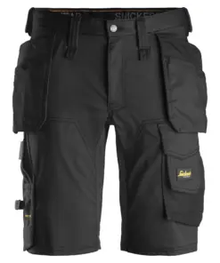 Snickers 6141 AllroundWork Stretch Shorts Holster Pockets in Black/Black