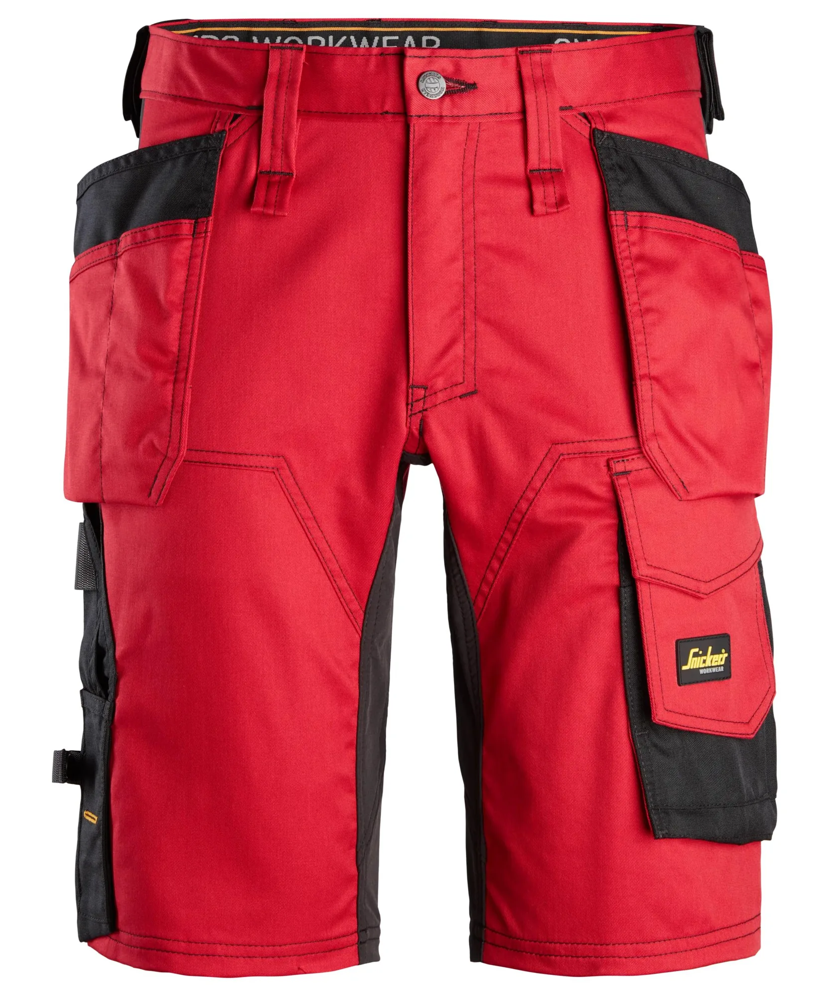 Snickers 6141 AllroundWork Stretch Shorts Holster Pockets in Chili Red/Black