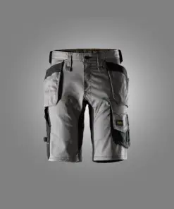 Snickers 6141 AllroundWork Stretch Shorts Holster Pockets in Grey/Black