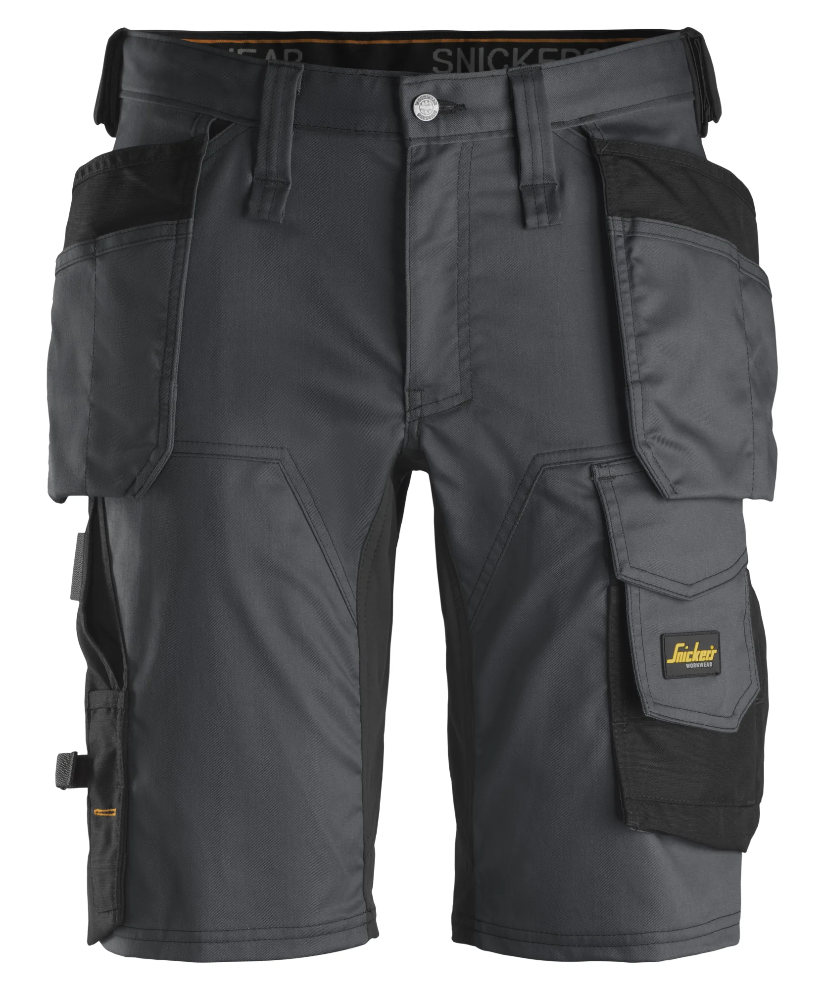 Snickers 6141 AllroundWork Stretch Shorts Holster Pockets in Steel Grey/Black