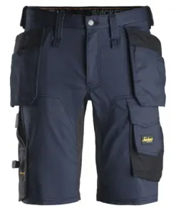 Snickers 6141 AllroundWork Stretch Shorts Holster Pockets in Navy/Black