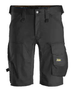 Snickers 6143 AllroundWork Stretch Shorts in Black/Black