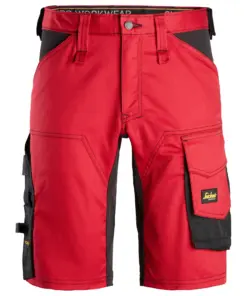 Snickers 6143 AllroundWork Stretch Shorts in Chili Red/Black