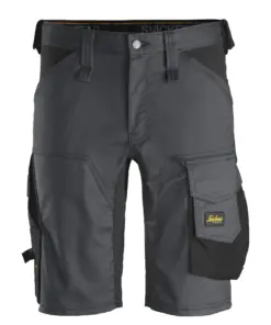 Snickers 6143 AllroundWork Stretch Shorts in Steel Grey/Black