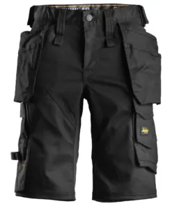 Snickers 6147 AllroundWork Women's Stretch Shorts Holster Pockets in Black/Black