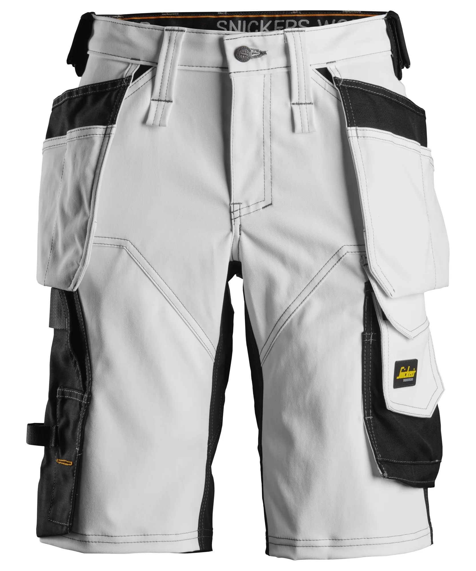 Snickers 6147 AllroundWork Women's Stretch Shorts Holster Pockets in White/Black