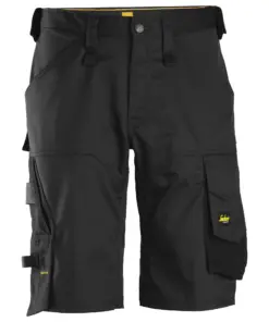 Snickers 6153 AllroundWork Stretch Loose Fit Work Shorts in Black/Black