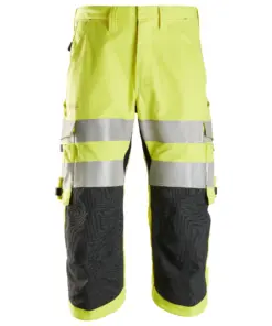 Snickers 6161 ProtecWork Pirates Trousers High-Vis Class 2 in High Visibility Yellow