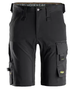 Snickers 6173 AllroundWork 4-way Stretch Shorts in Black/Black